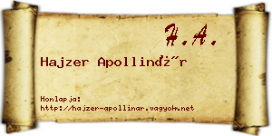 Hajzer Apollinár névjegykártya